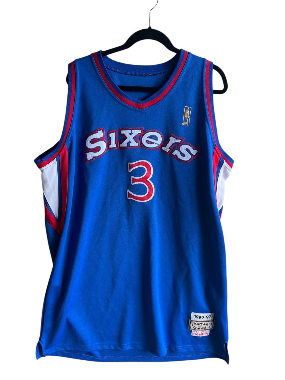 1996-97 Hardwood Classics Mitchell & Ness Men's Jersey Sixers 3 Iverson SIZE 54